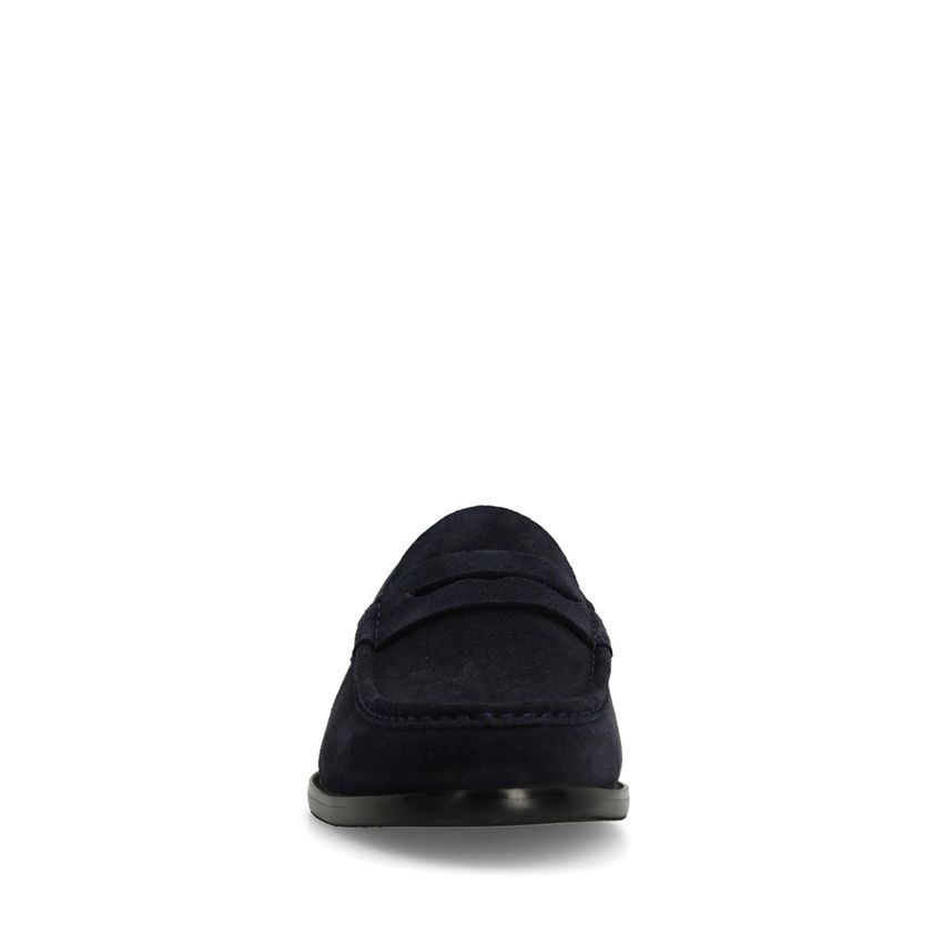 Navy suède loafers