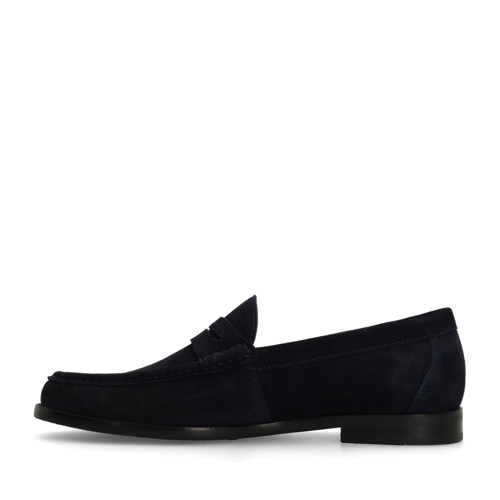 Donkerblauwe suède loafers