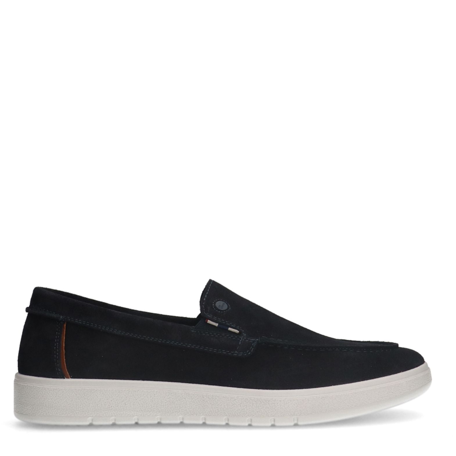Blauwe suède loafers