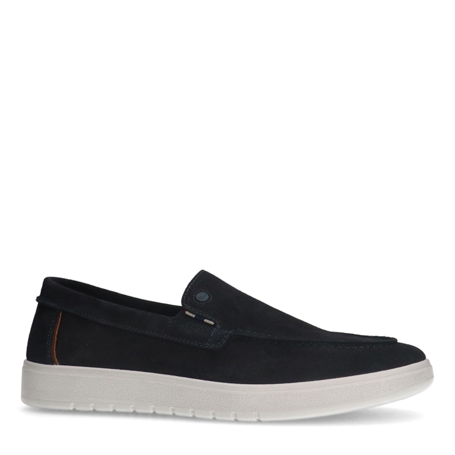 Blauwe suède loafers