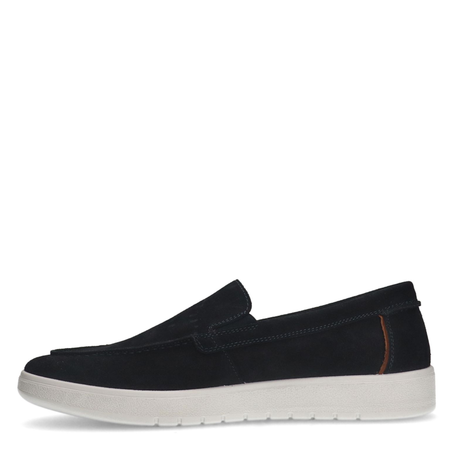 Blauwe suède loafers
