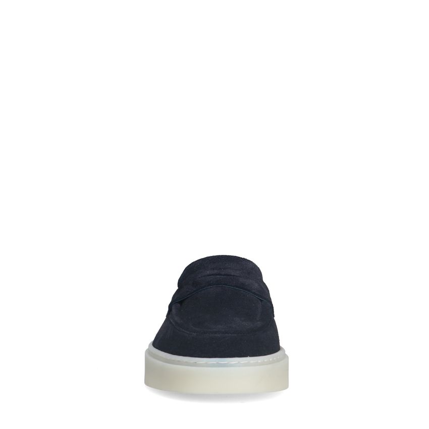 Donkerblauwe suède loafers