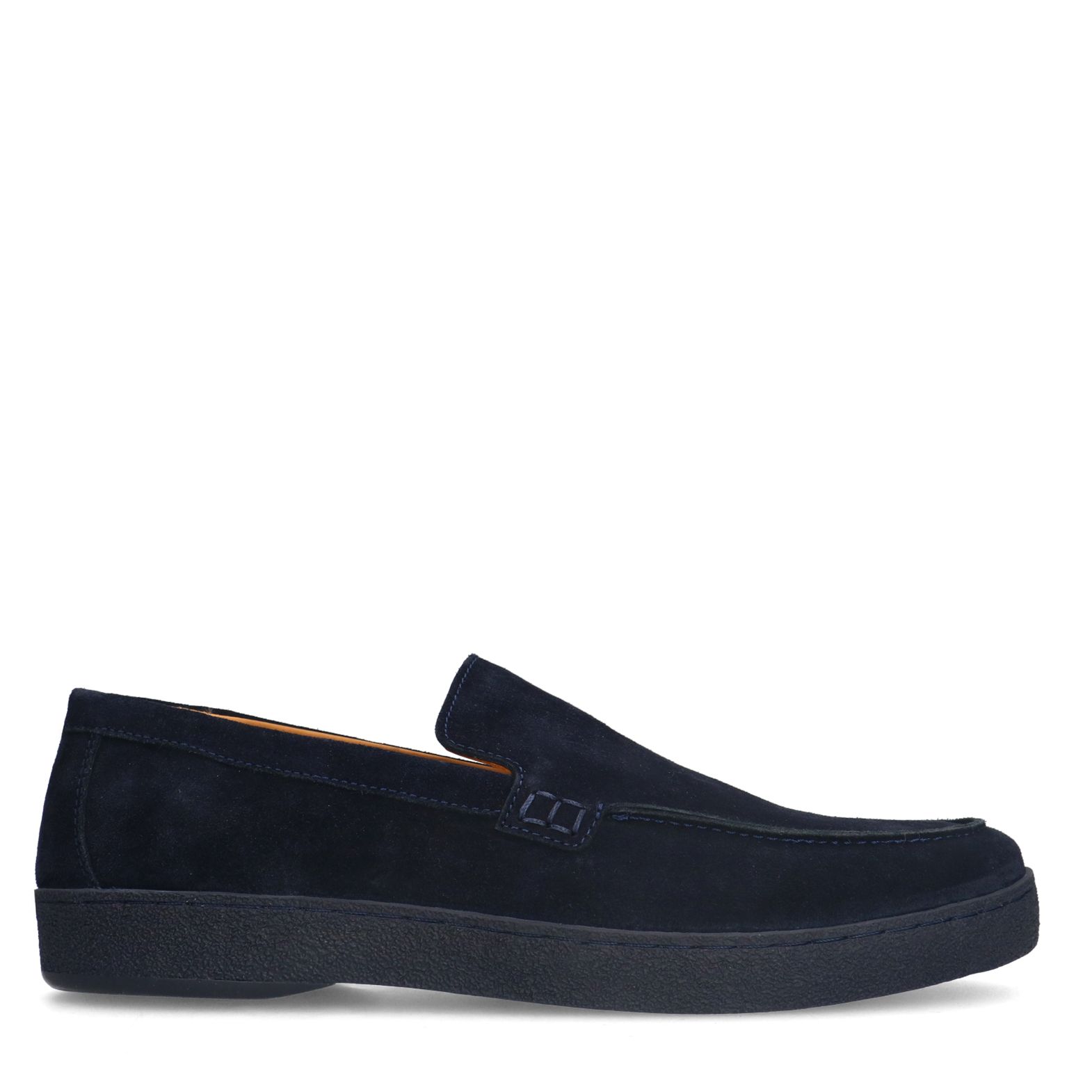 Dunkelblaue Veloursleder-Loafer