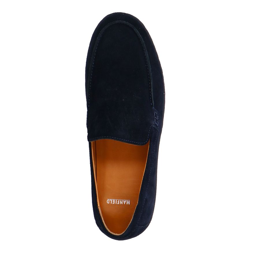 Donker blauwe suède loafers