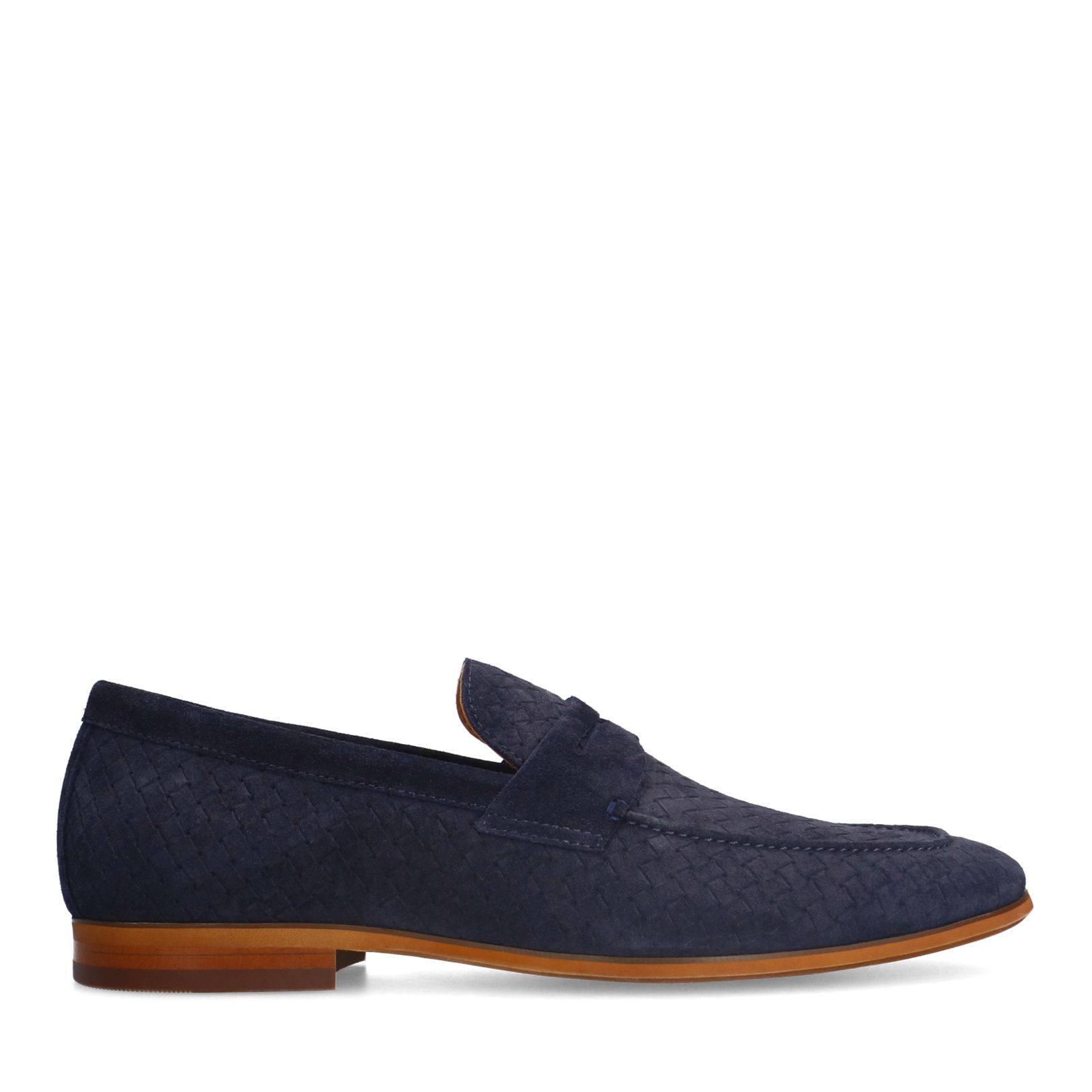 Donkerblauwe suède loafers
