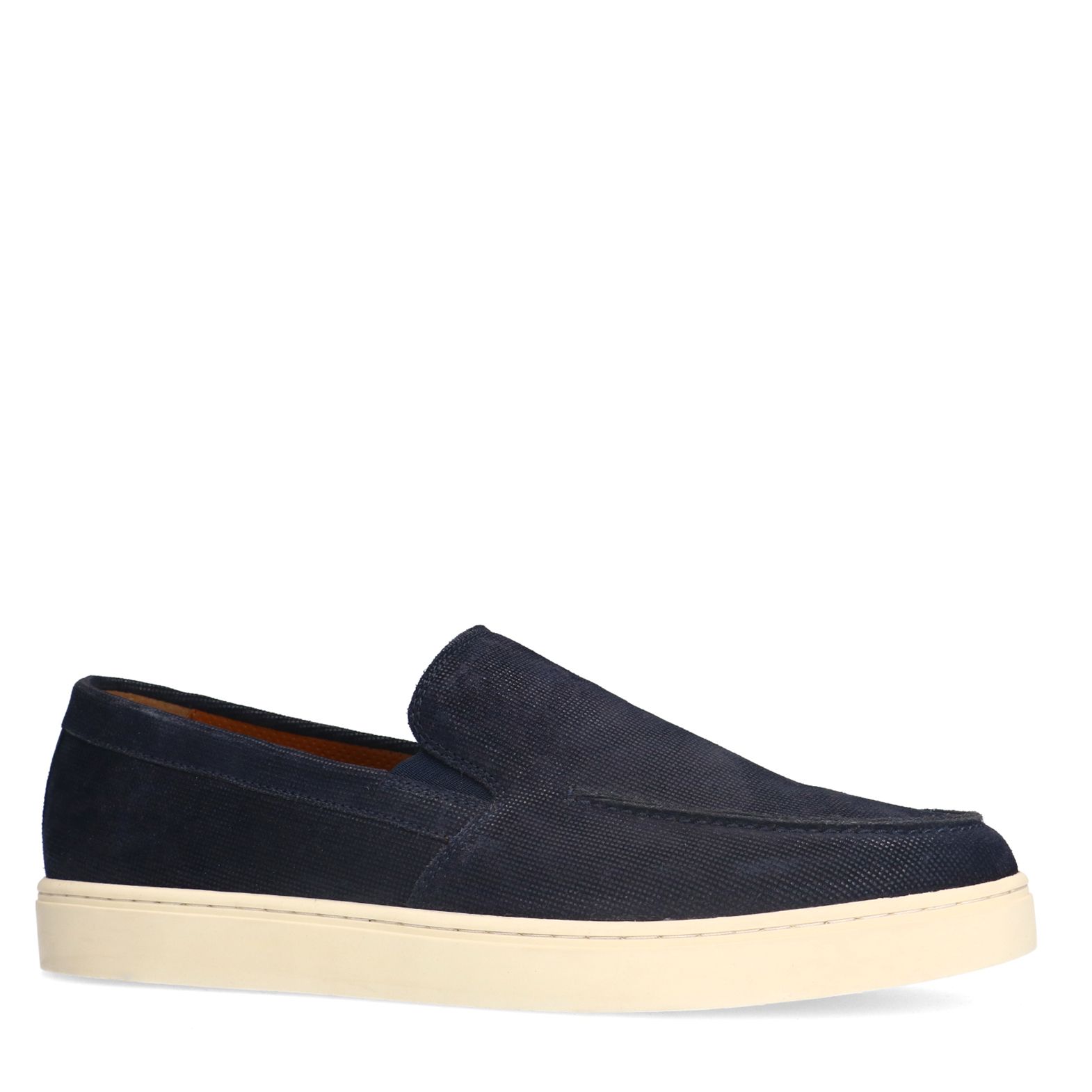 Donkerblauwe suède loafers