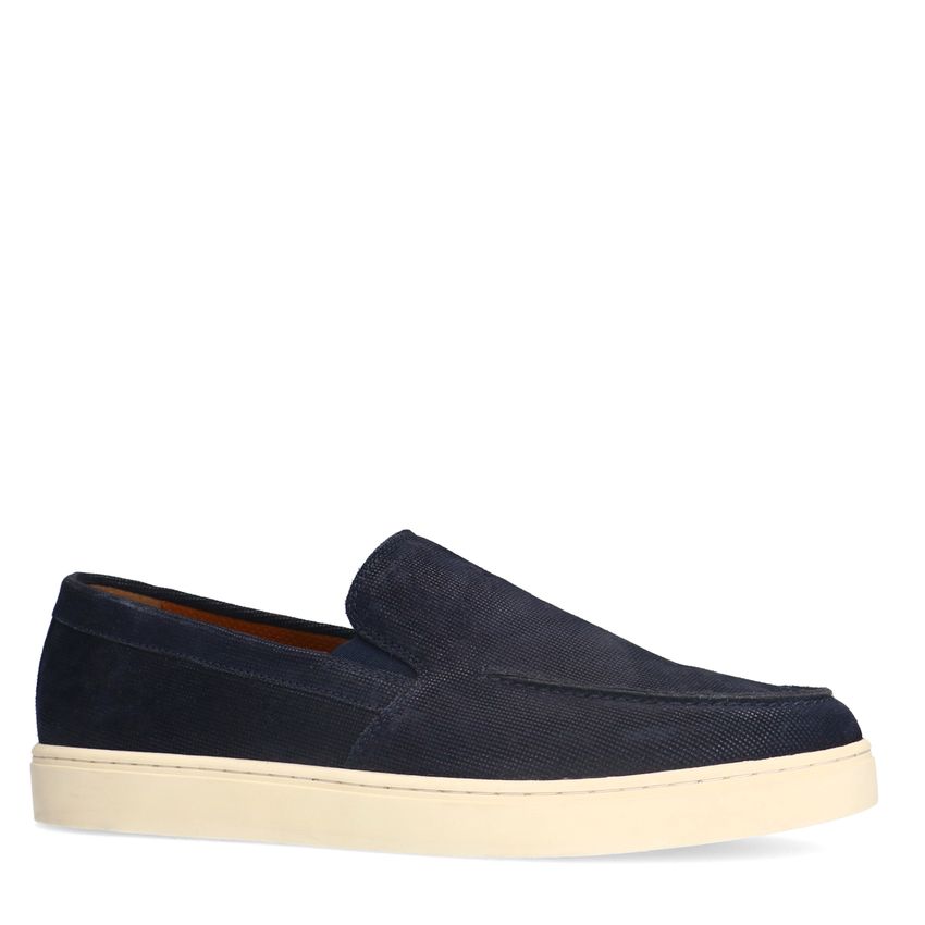 Donkerblauwe suède loafers