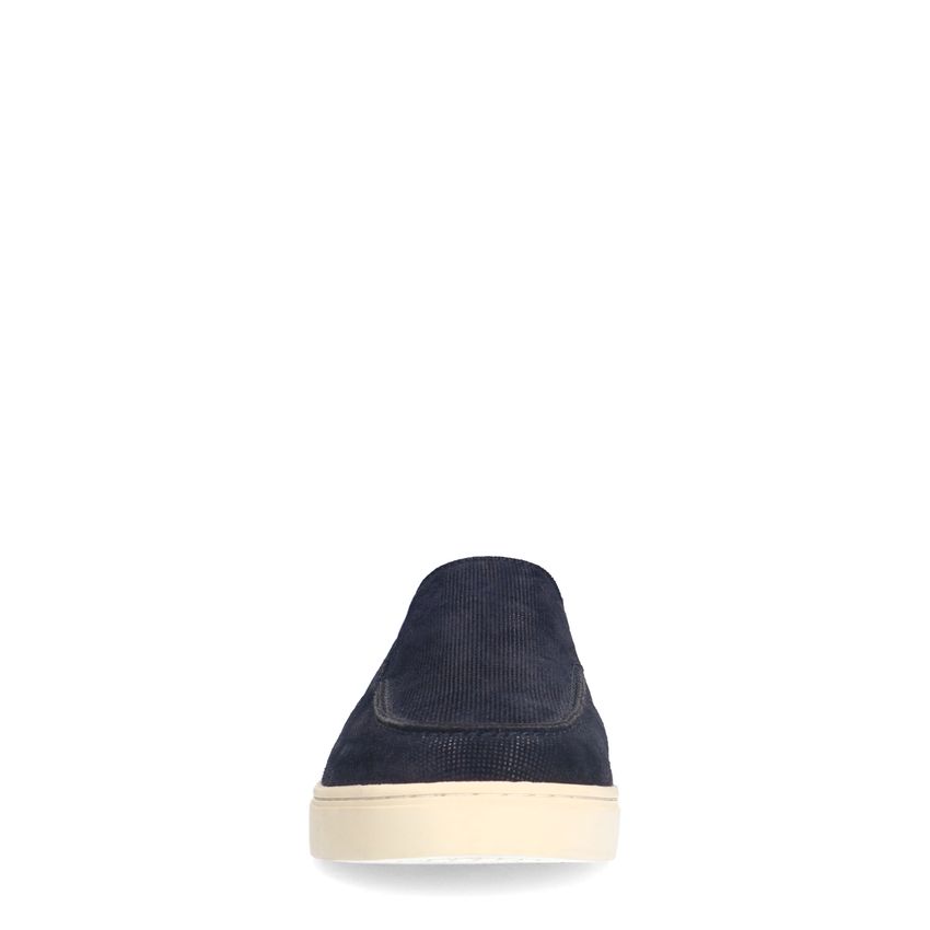 Donkerblauwe suède loafers