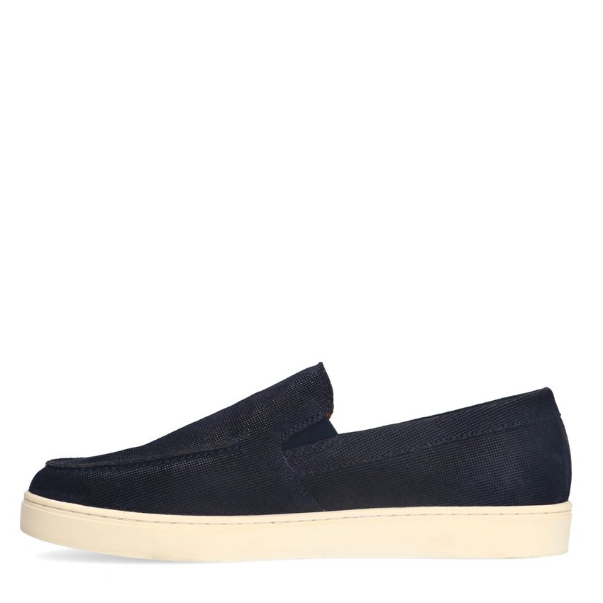 Donkerblauwe suède loafers