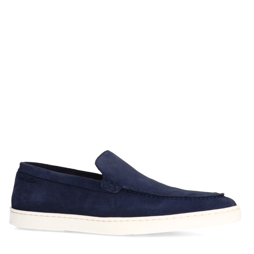Donkerblauwe suède loafers