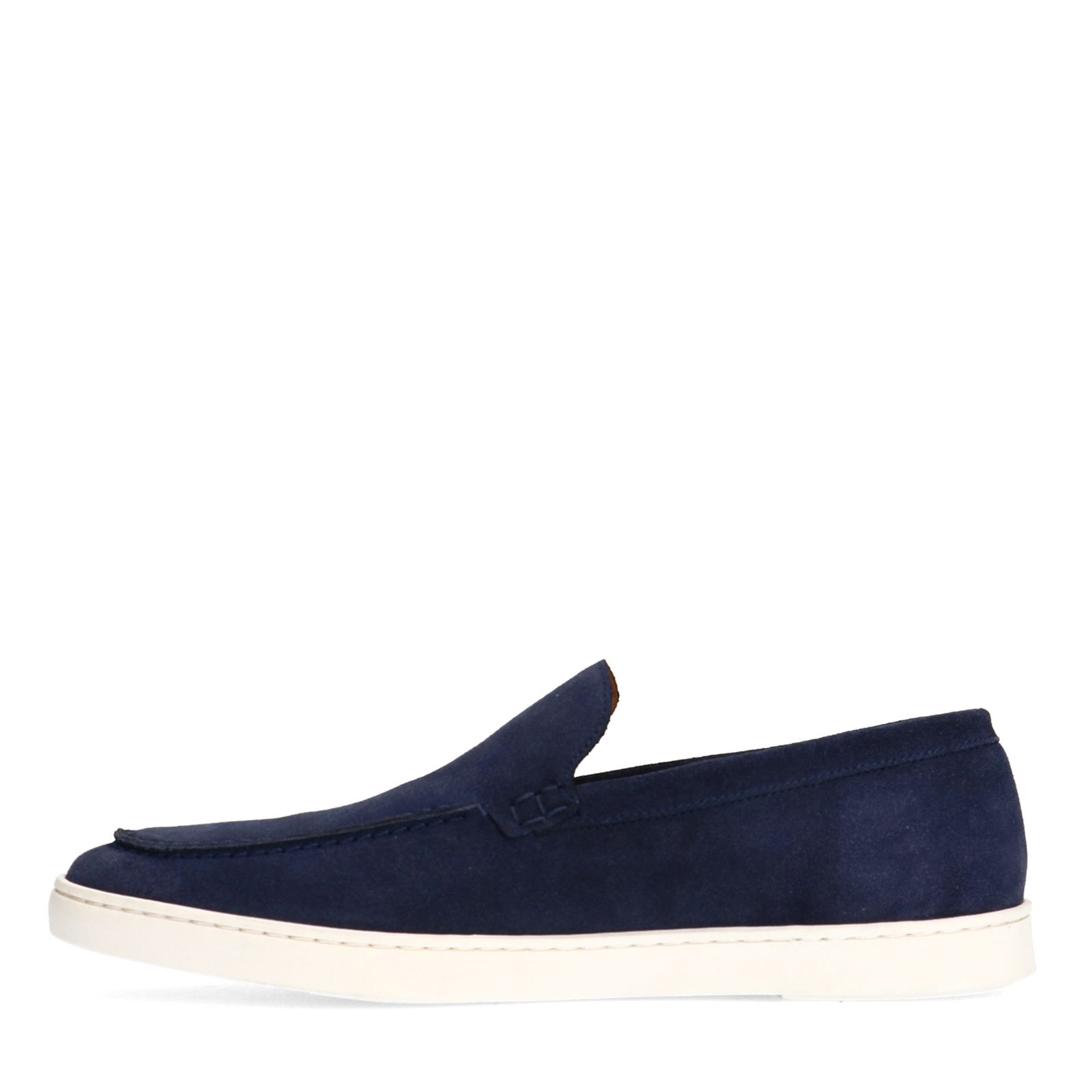 Donkerblauwe Lugano suède loafers