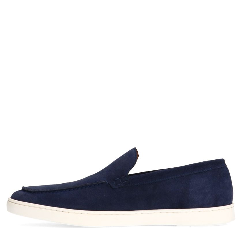 Donkerblauwe suède loafers