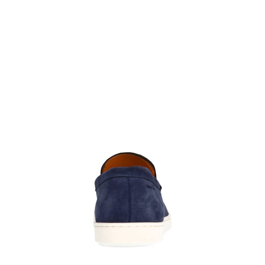 Donkerblauwe suède loafers