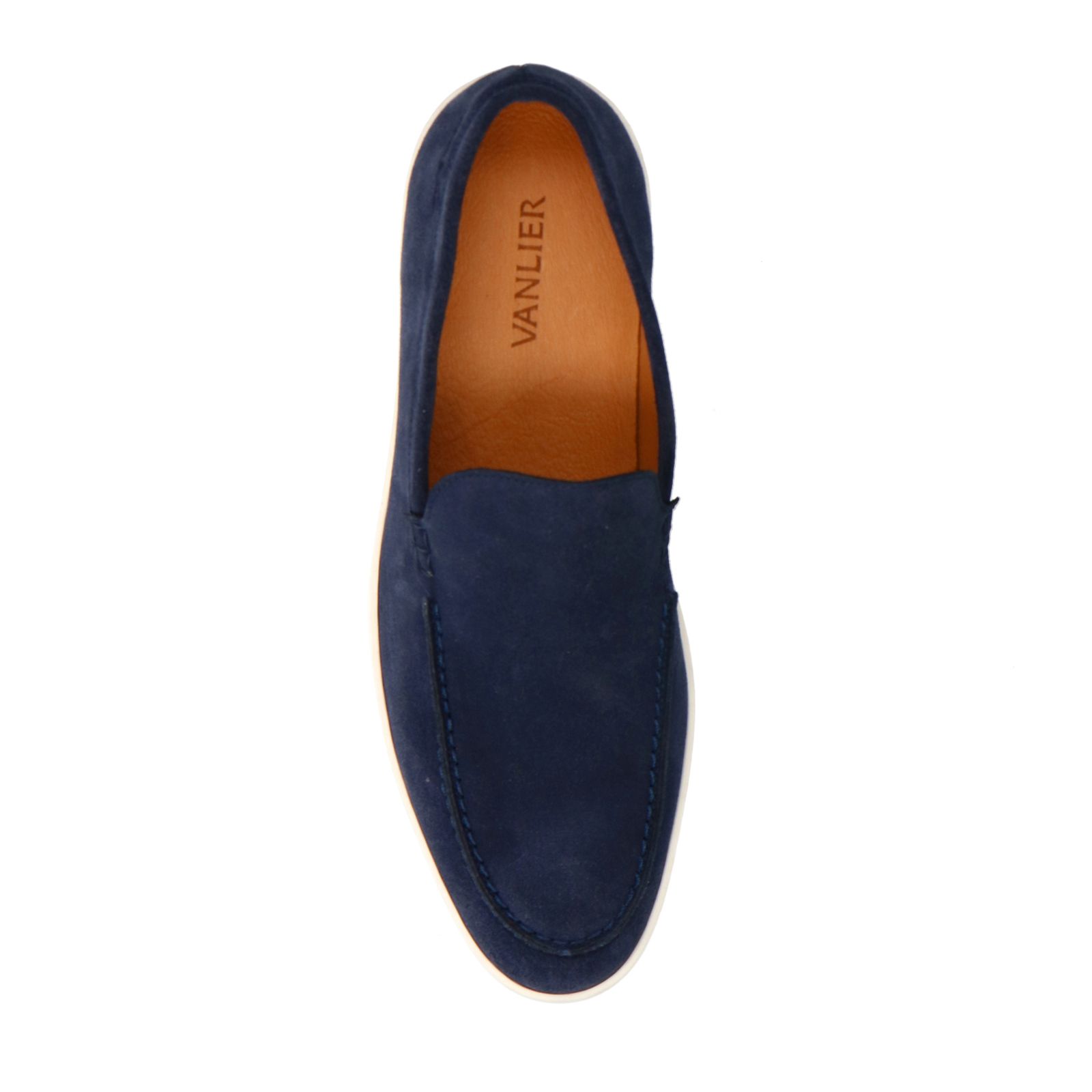 Donkerblauwe Lugano suède loafers