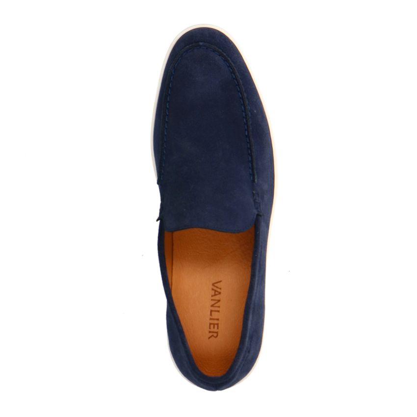 Donkerblauwe suède loafers