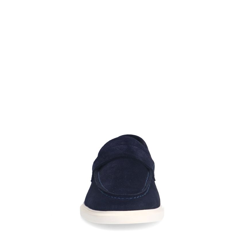 Donkerblauwe suède loafers
