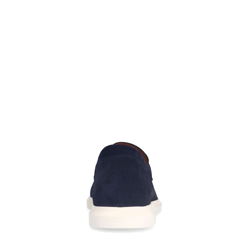 Donkerblauwe suède loafers