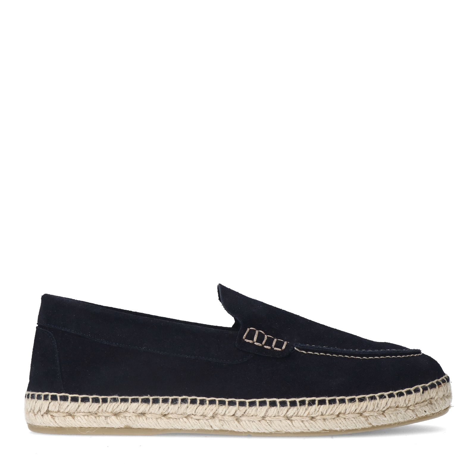 Marineblaue Espadrilles aus Veloursleder