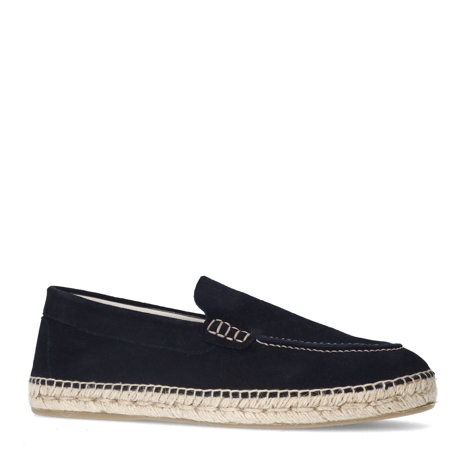 Marineblaue Espadrilles aus Veloursleder