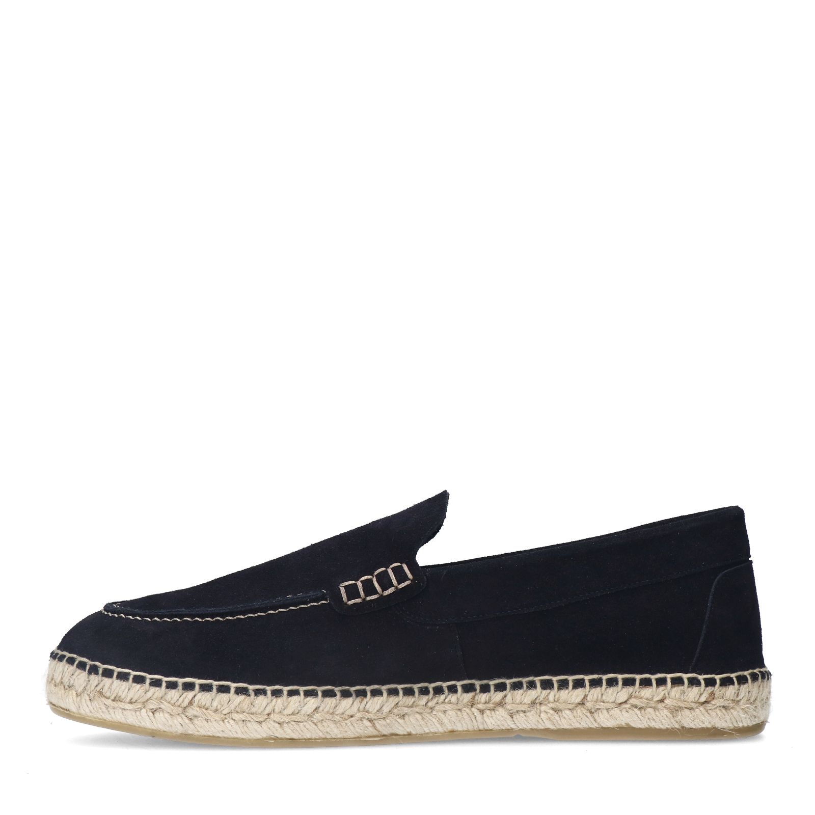 Marineblaue Espadrilles aus Veloursleder