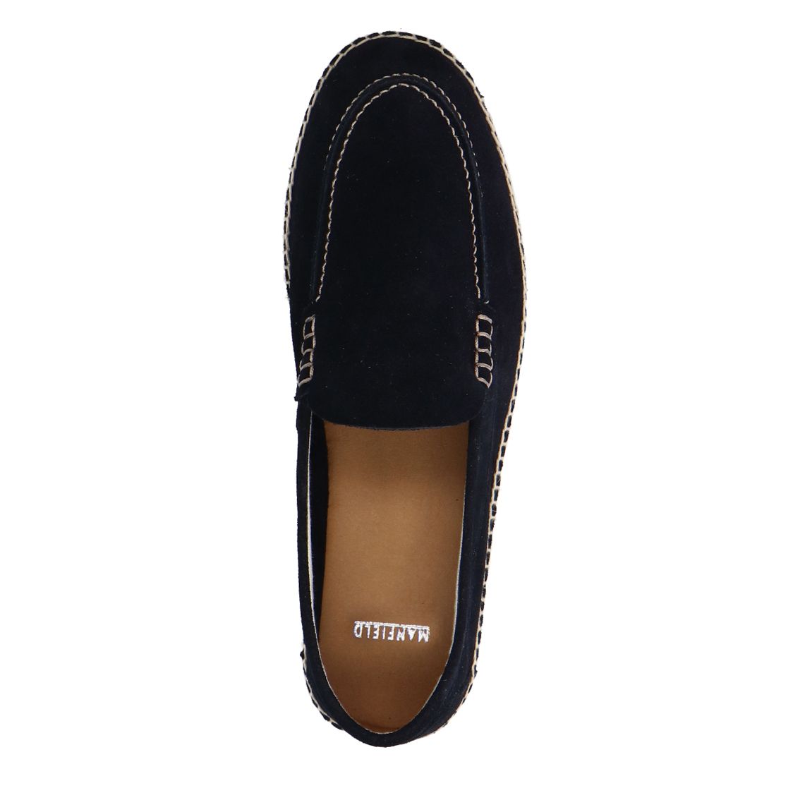Marineblaue Espadrilles aus Veloursleder