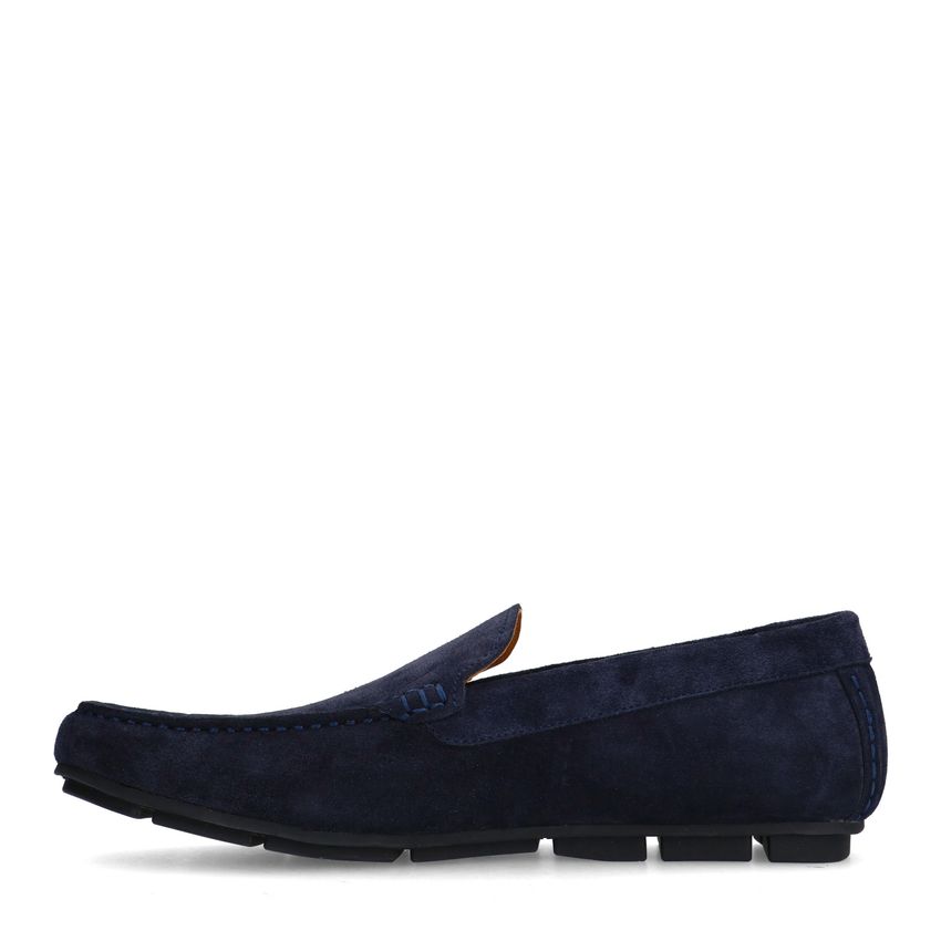 Donkerblauwe suède loafer
