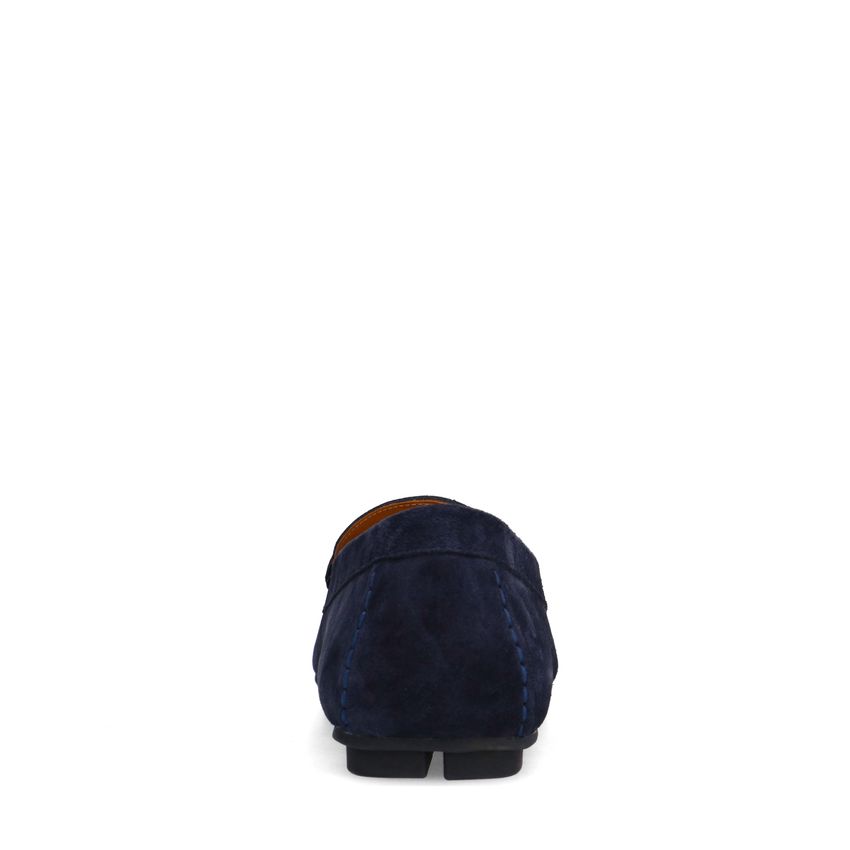 Donkerblauwe suède loafer