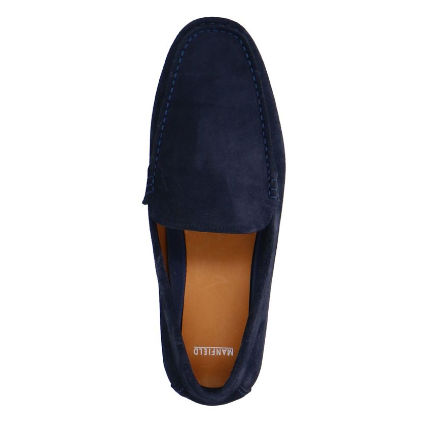 Donkerblauwe suède loafer