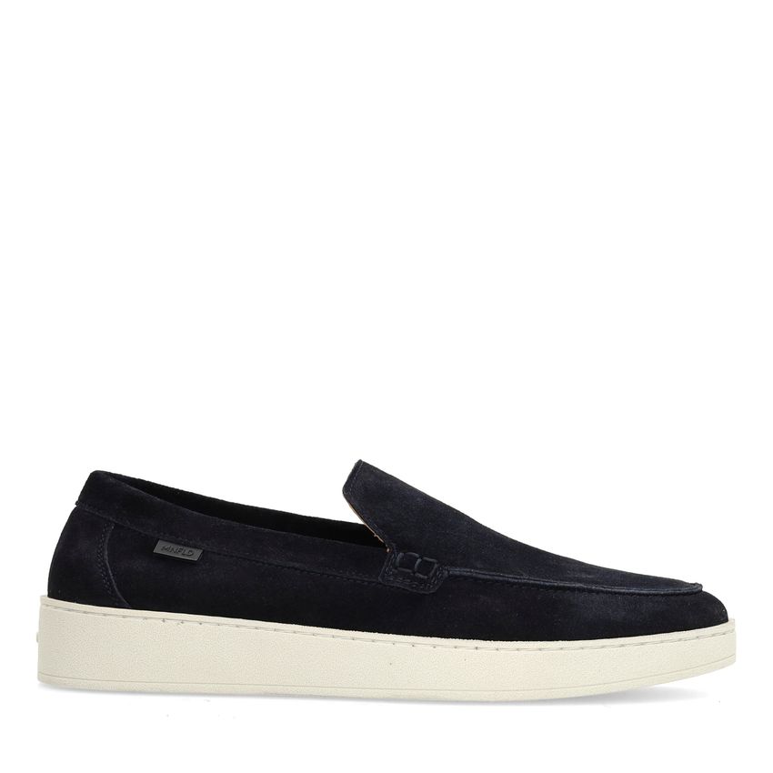 Navy suède loafers