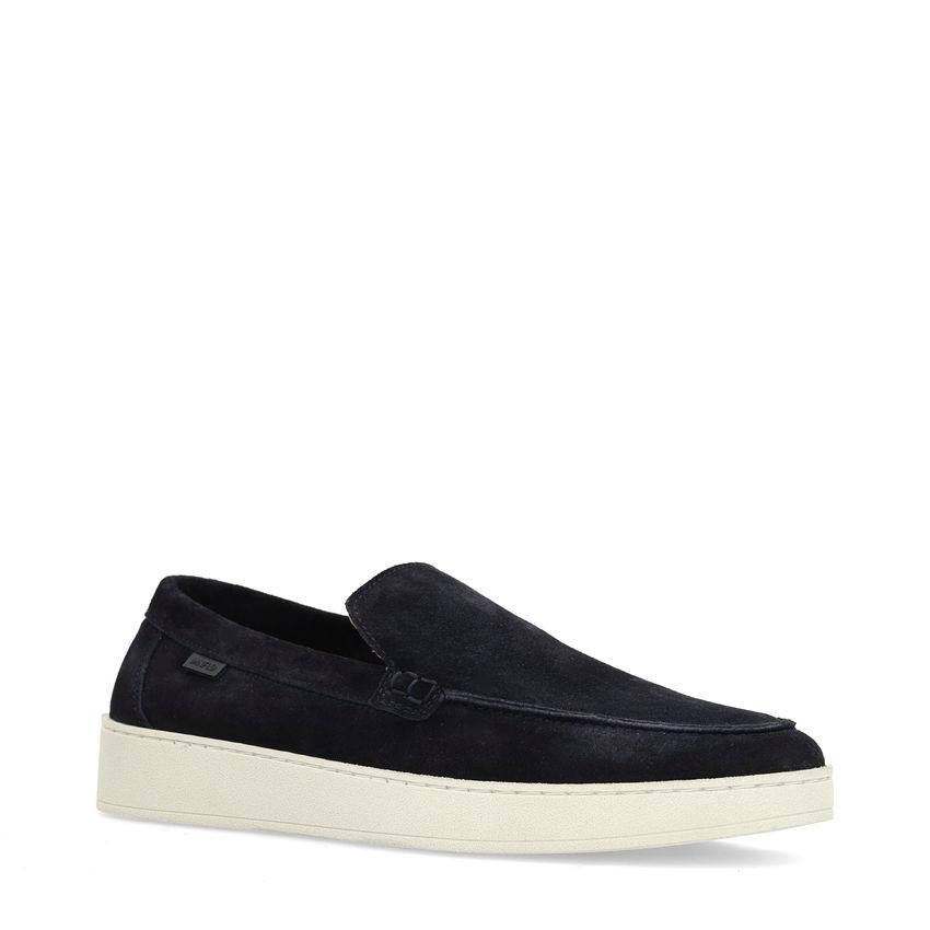 Navy suède loafers
