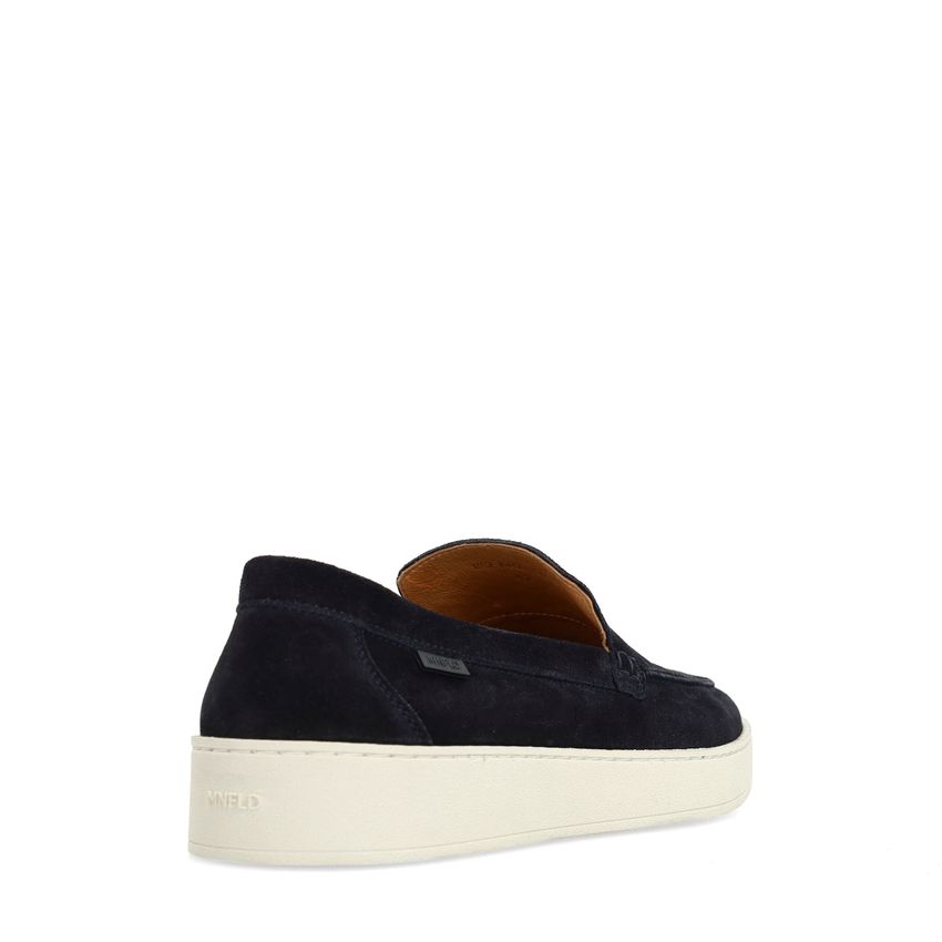 Navy suède loafers