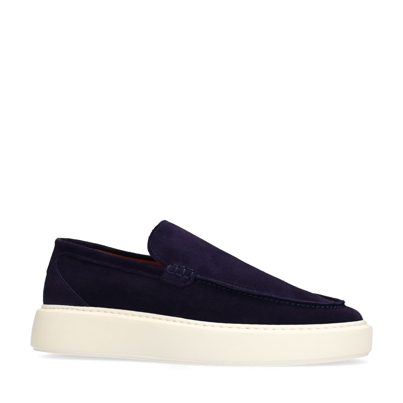 Donkerblauwe suède loafers