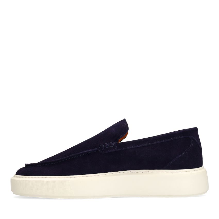 Navy suède loafers