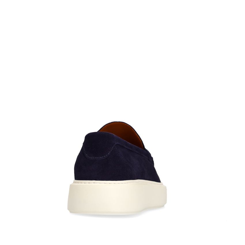 Navy suède loafers