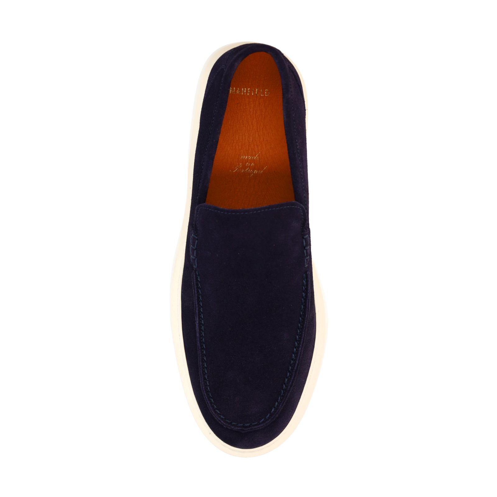 Donkerblauwe suède loafers