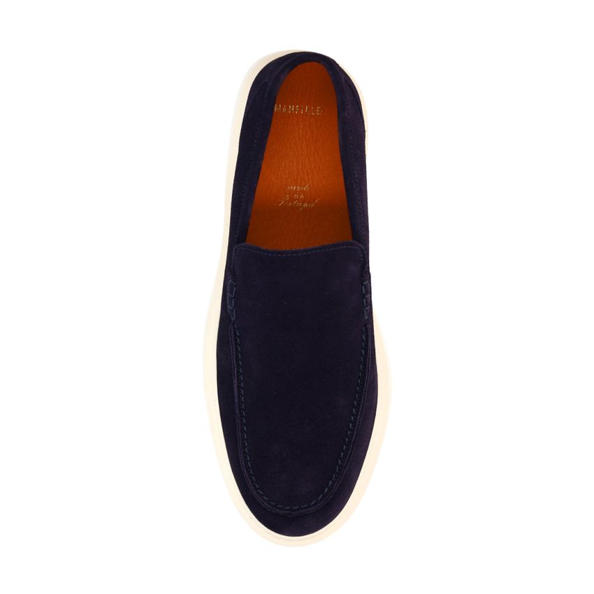 Navy suède loafers