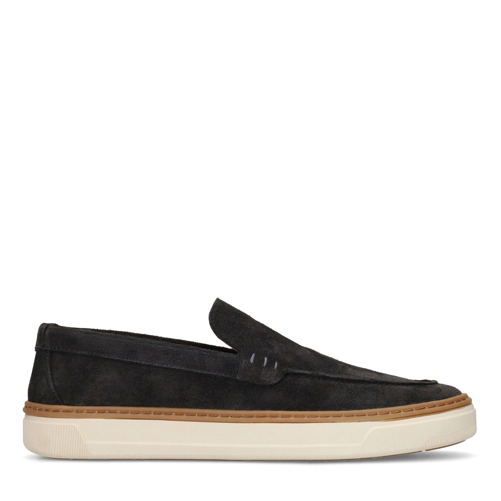 Dunkelblaue Veloursleder-Loafer