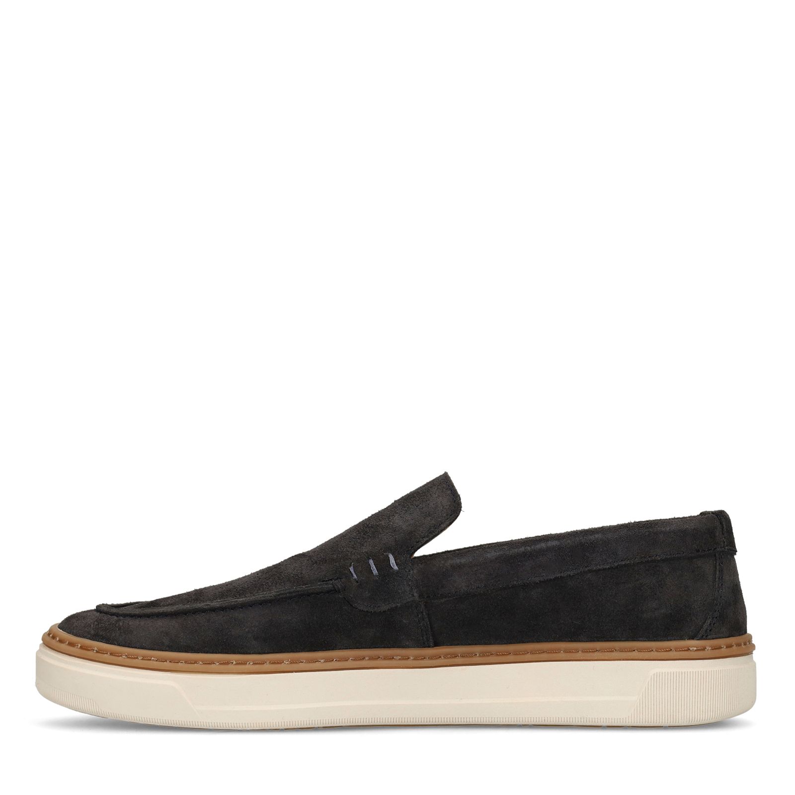 Dunkelblaue Veloursleder-Loafer