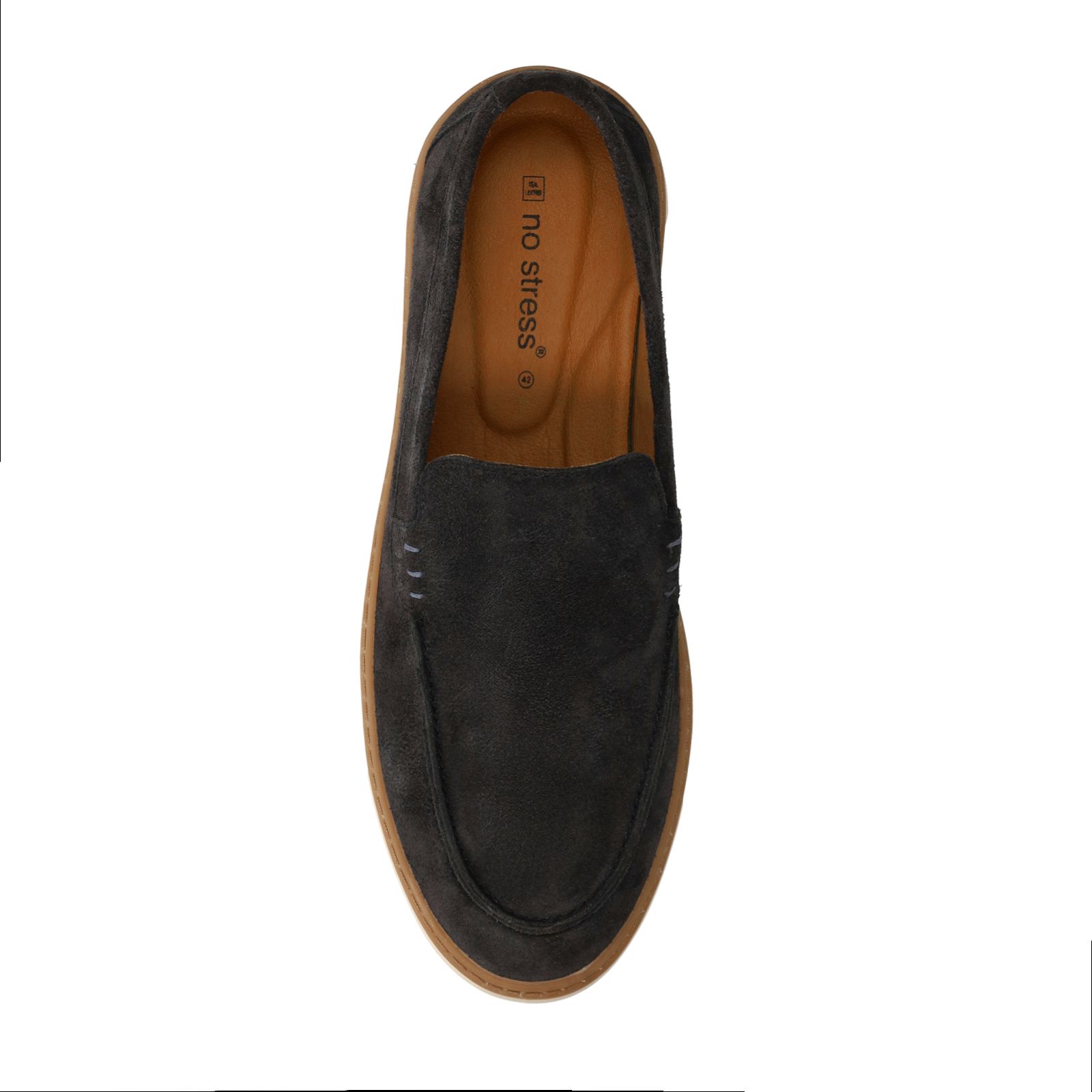 Dunkelblaue Veloursleder-Loafer