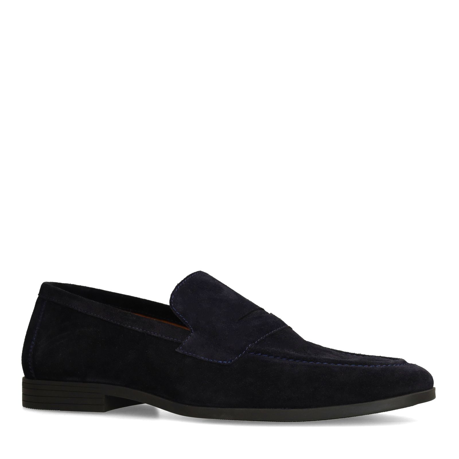 Donkerblauwe suède loafers