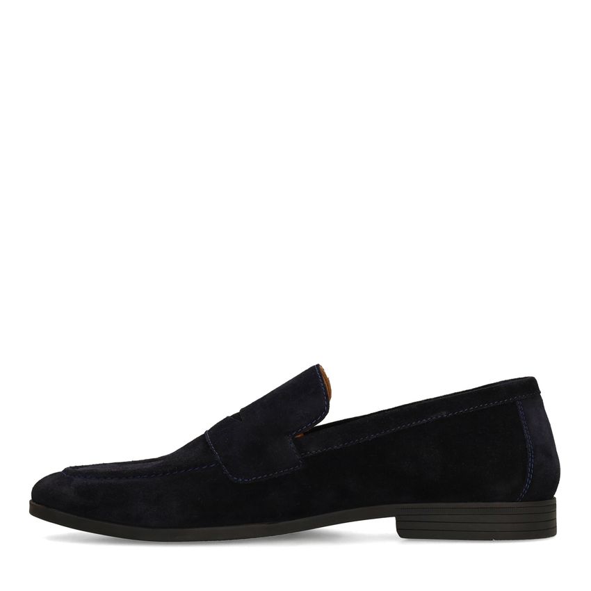 Dunkelblaue Veloursleder-Loafer