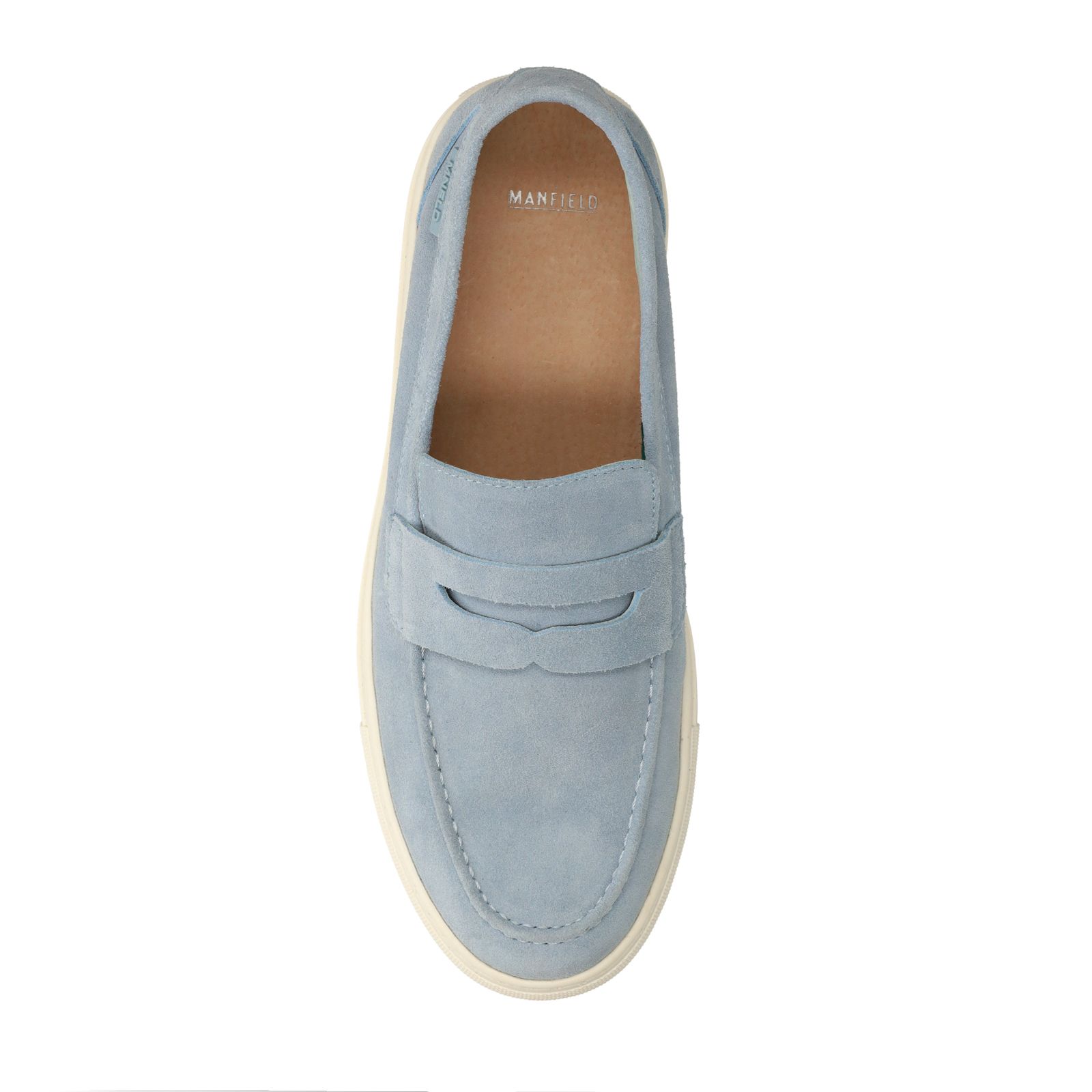 Blaue Veloursleder-Loafer