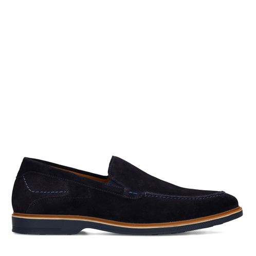 Donkerblauwe suède loafers
