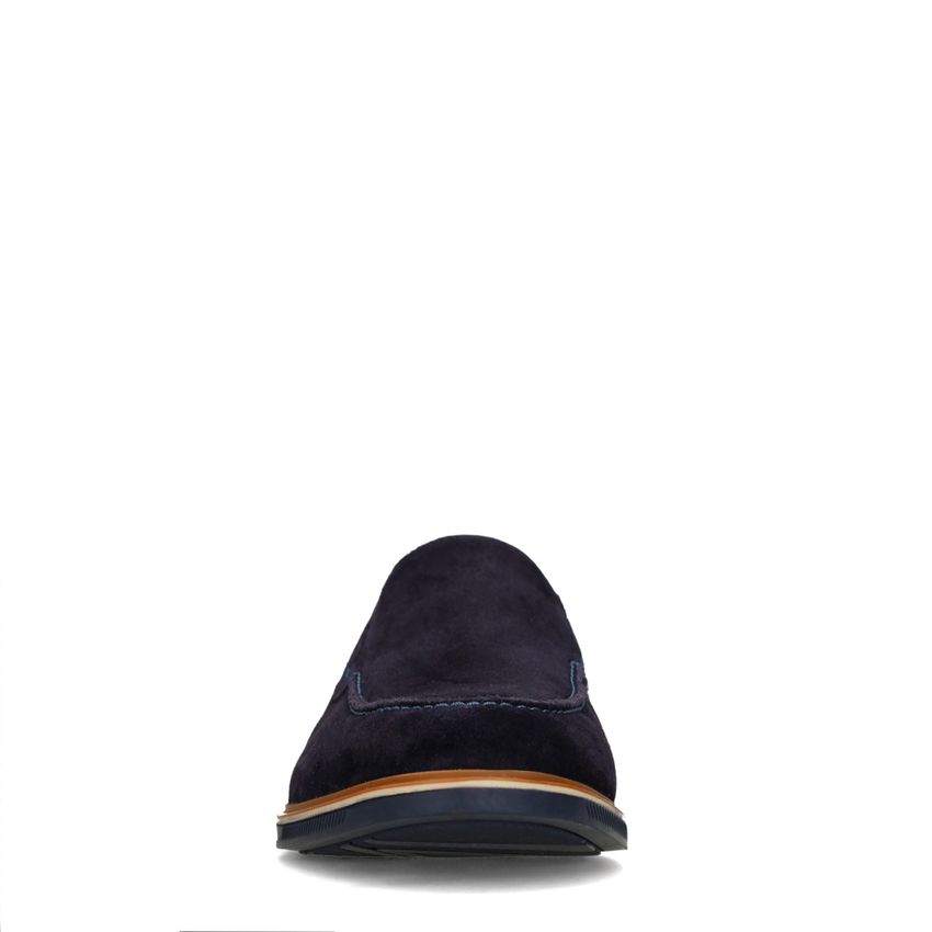 Donkerblauwe suède loafers
