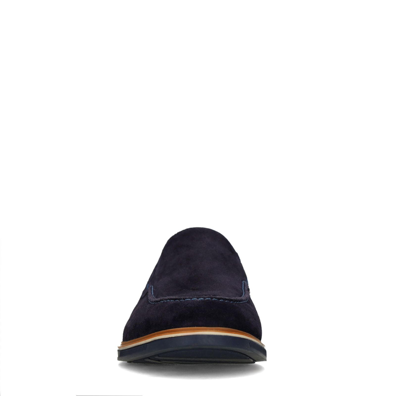 Dunkelblaue Veloursleder-Loafer