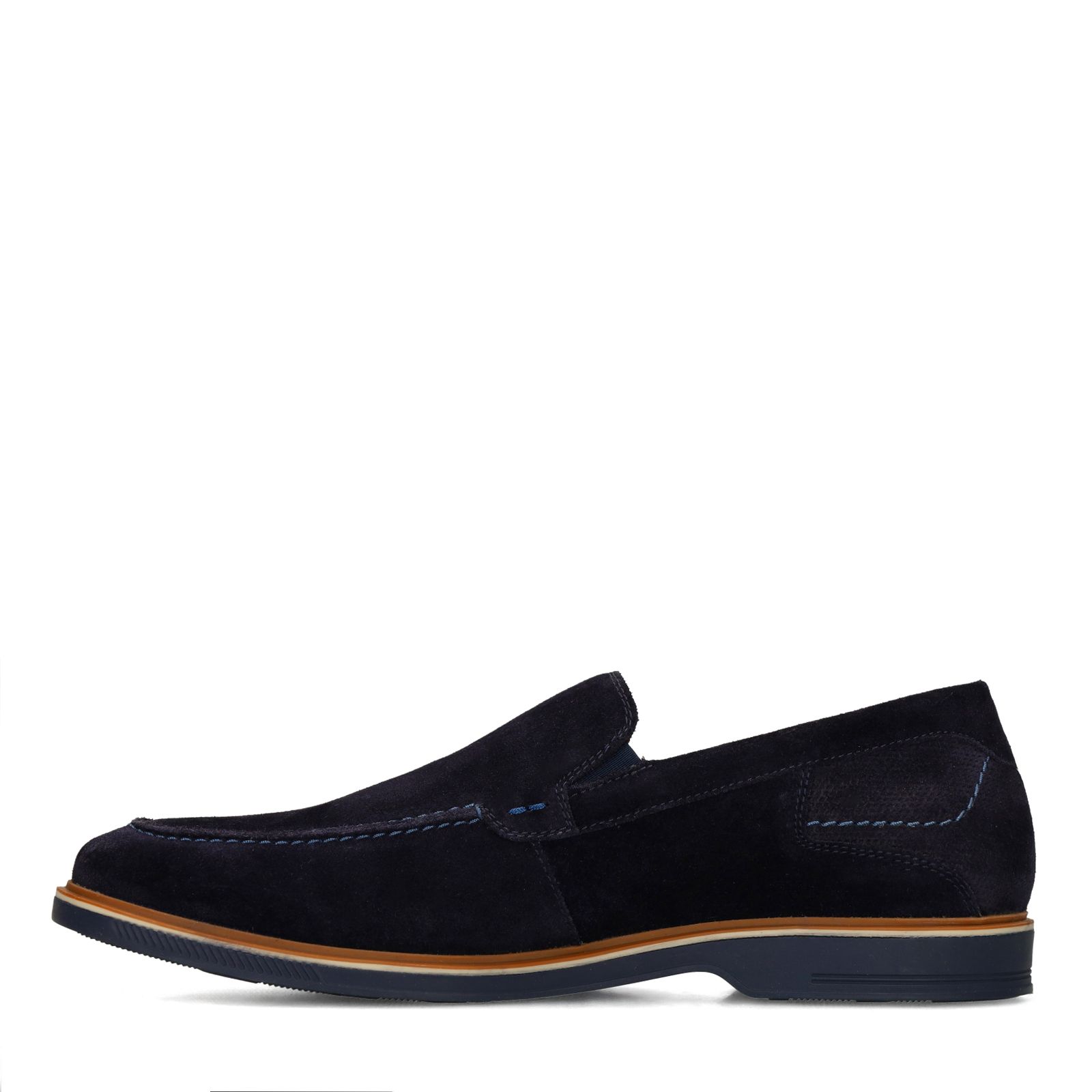 Dunkelblaue Veloursleder-Loafer