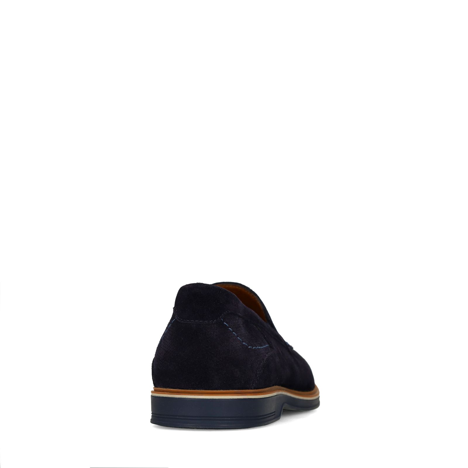 Dunkelblaue Veloursleder-Loafer