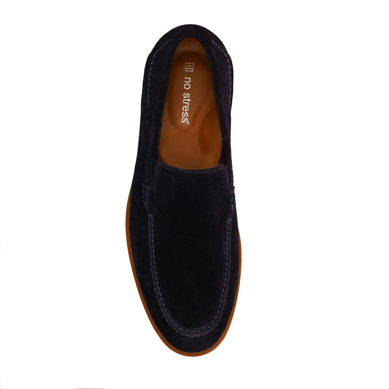 Dunkelblaue Veloursleder-Loafer