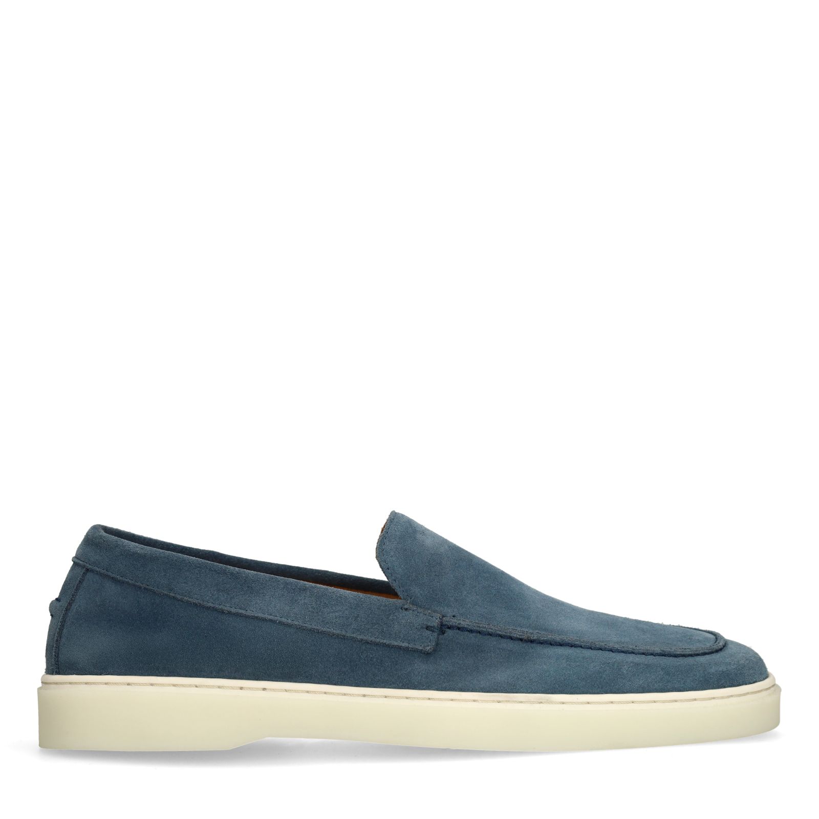 Blauwe suède loafers