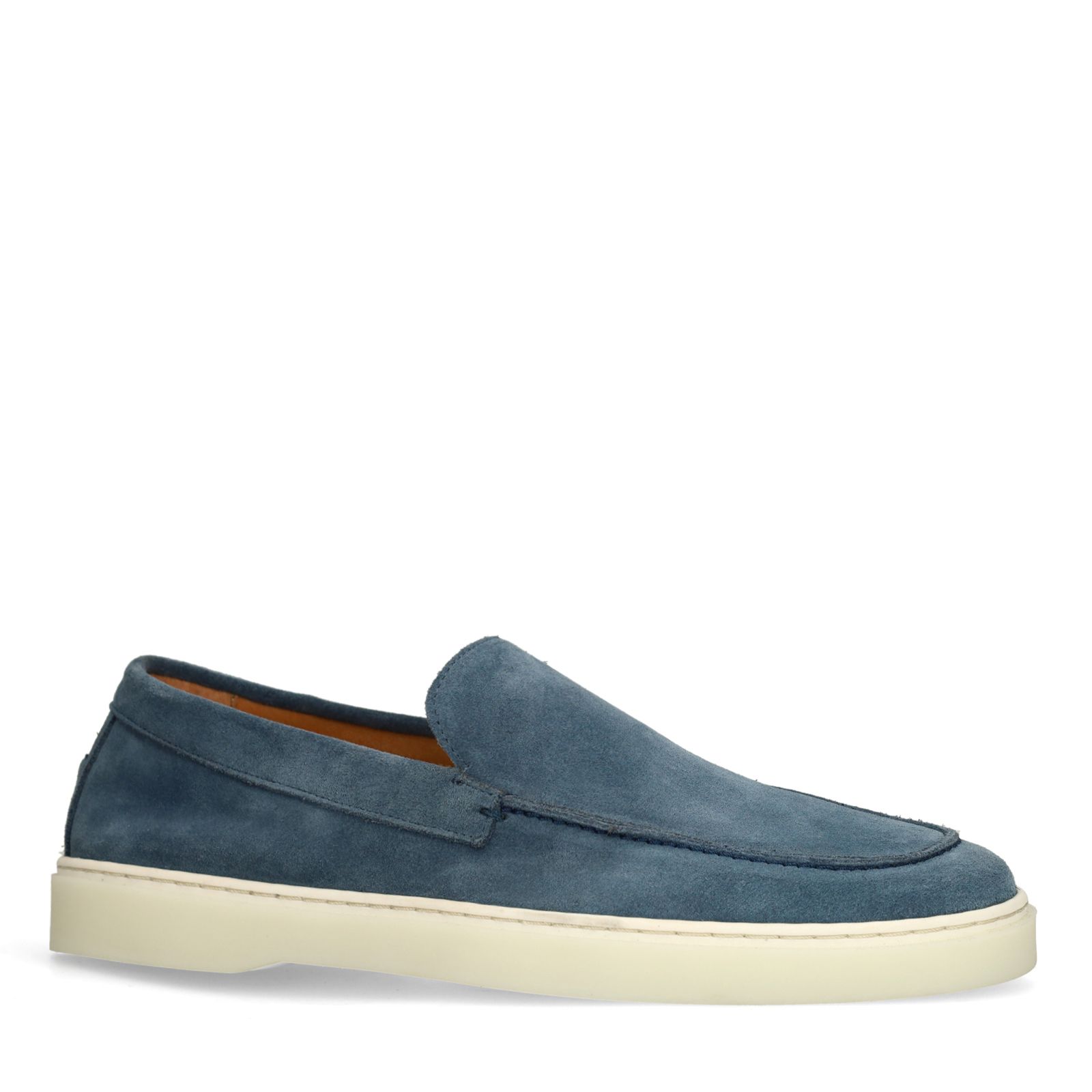 Blauwe suède loafers